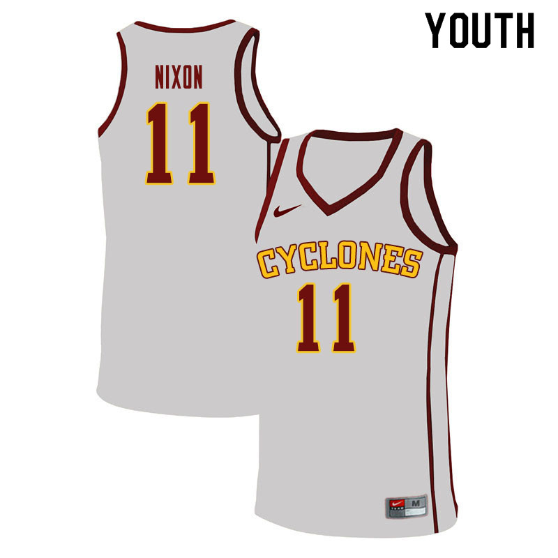 Youth #11 Prentiss Nixon Iowa State Cyclones College Basketball Jerseys Sale-White